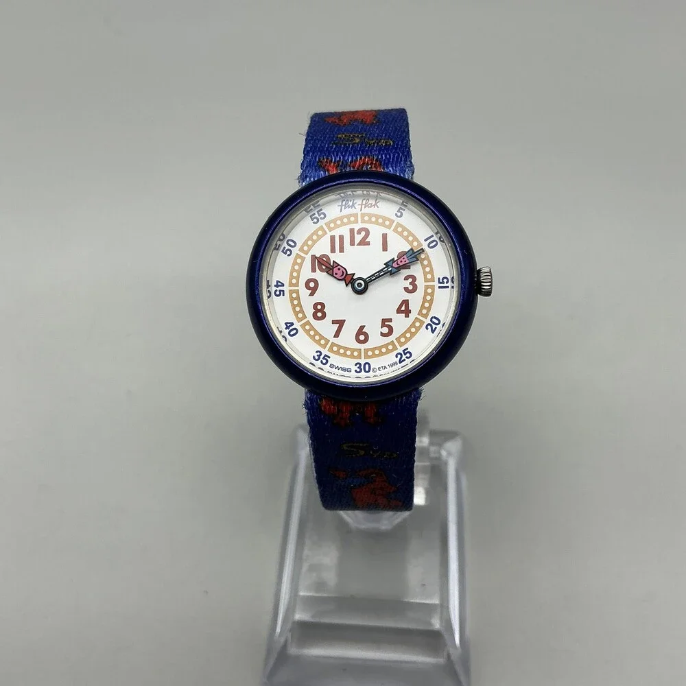 Vintage Flik Flak Swiss Sydney 2000 Boys Watch 29mm Blue SYD Strap New Battery